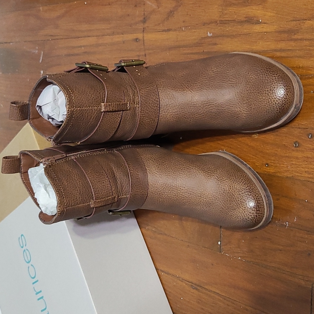 Maurices Annie Double Buckle Bootie 8 1/2 Cognac - Picture 4 of 4